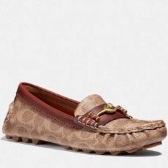 COACH Women's Crosby Driver Turnlock Flats - Picture 1 of 9
